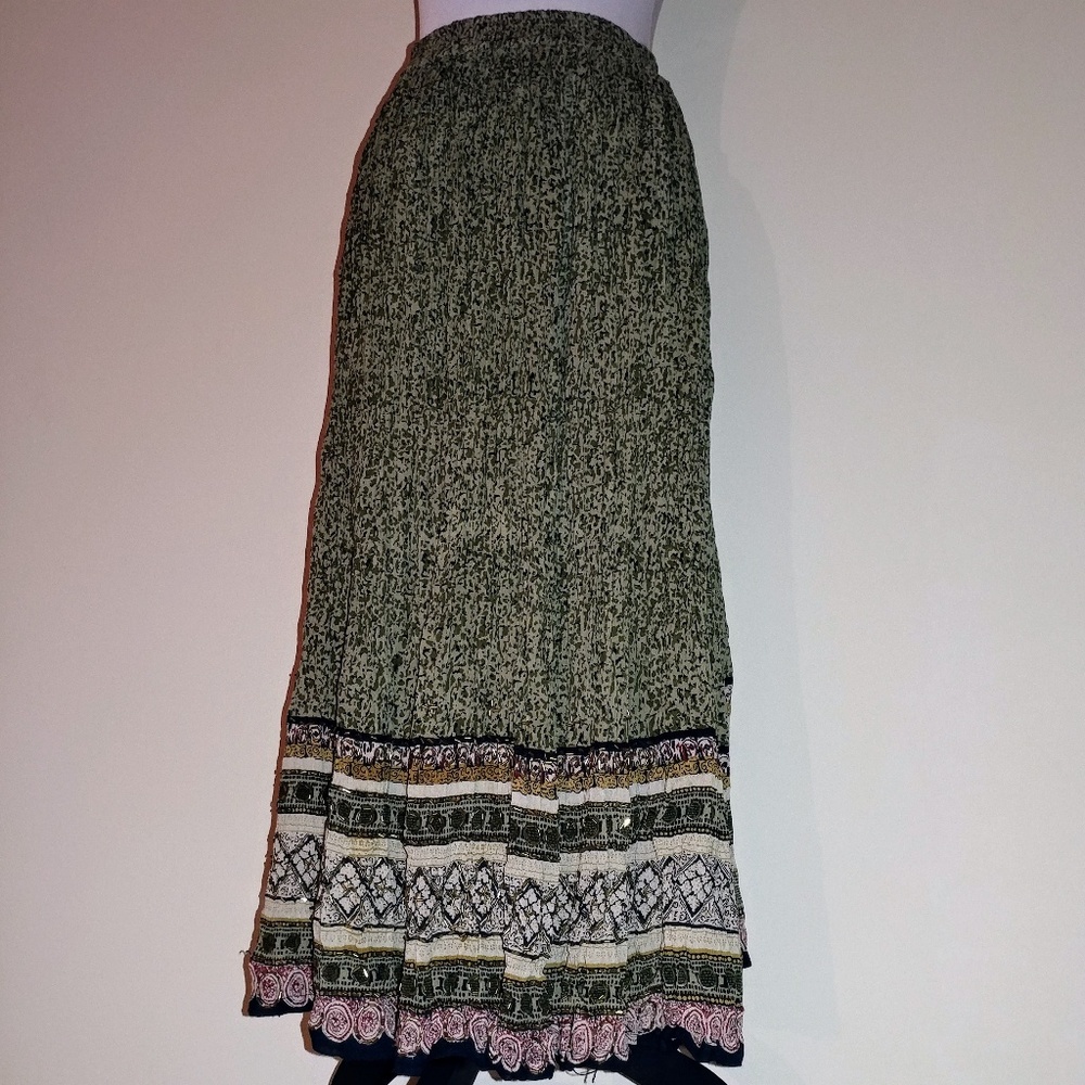 Jane Ashley Boho Skirt w/Bead Embellishment